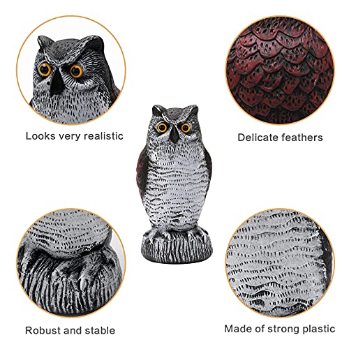 Kky 2 Packs Fake Plastic Owl Bird, Garden Owl Statue,Can Repel Pigeons Away From The House, Garden, Pool. #TOP1