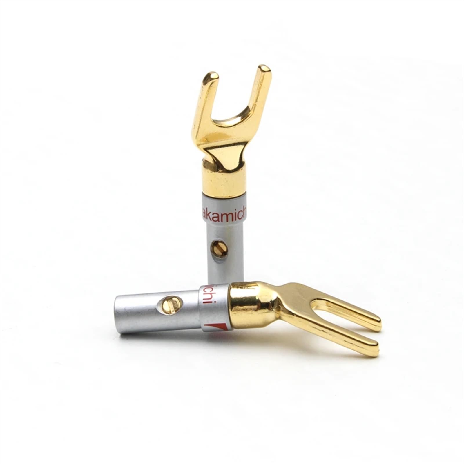 Jeu de fiches Banane plaquées Or en Forme de Y/U, connecteur de Fil de câble, Fourchette, Haut-Parleur, Adaptateur de fiche Banane, bornes, 8/12 pièces(8pcs)