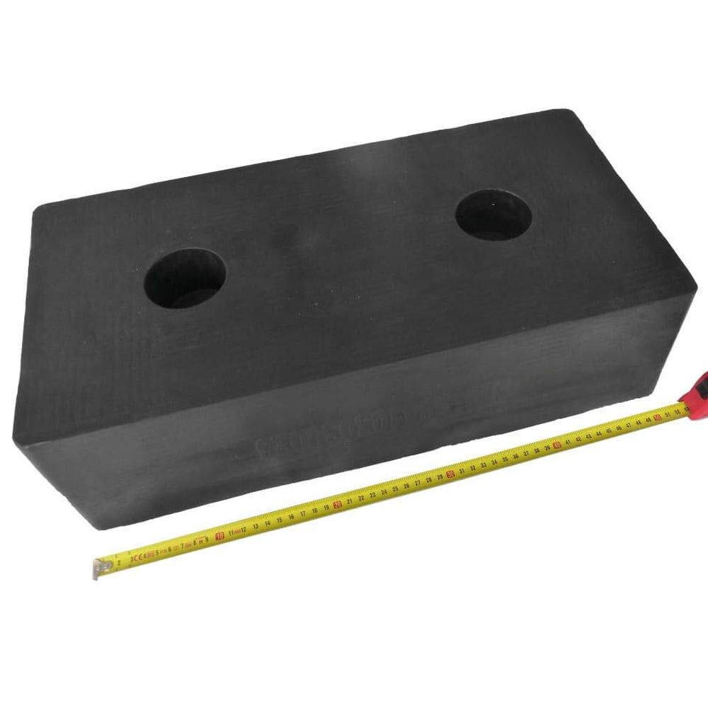 marotech BIGPACK 4 x Anfahrpuffer BULLI, 2 Bohrungen, Ø 22 mm, 25 x 50 x 14 cm aus Kautschuk, Art.-Nr. Bulli-B 140 | Rammschutz | Anfahrschutz | Prallschutz