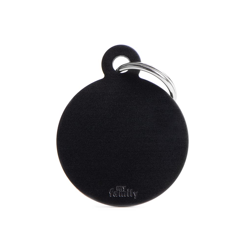 My Family Placa de Identificación para perro Made in Italy, Círculo grande, Colección Basic, 32x39 mm