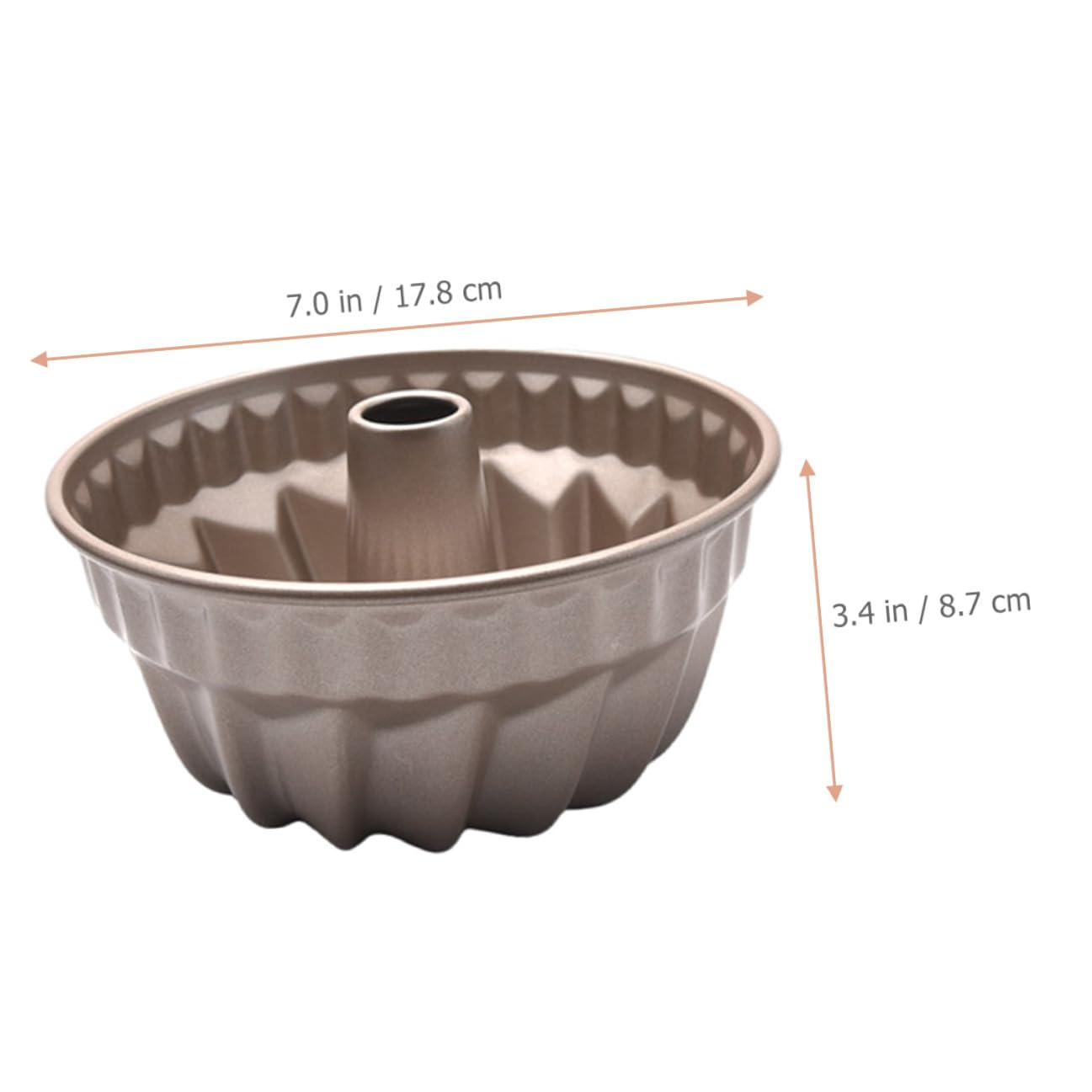 VICASKY Stampo Muffin 7 Pollici in Acciaio al Carbonio Oro Antiaderente