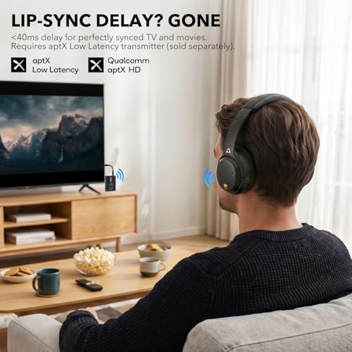 Image of 1Mii E700 Noise Cancelling Headphones Bluetooth Wireless LDAC Hi-Res, Black | Hybrid ANC, 75hr Battery Life, Deep Bass, Comfortable Over-Ear for Commuters & Travelers, aptX Low Latency for TV & Airplane