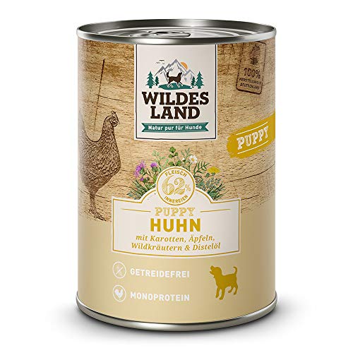 Wildes Land - Puppy Huhn - 12 x 400 g - Nassfutter - Hundefutter