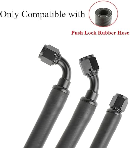 Miniatura 4 de YSIL 10AN hembra a 58 "manguera ID Barb 45 grados giratorio aluminio empuje bloqueo manguera extremo montaje para goma línea de combustible negro
