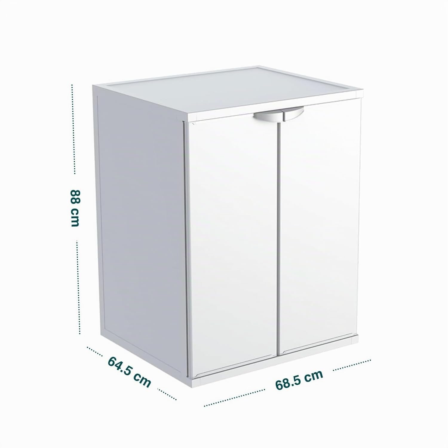 Avilia Mobile Coprilavatrice Con Ante | Box per Lavanderia | Copriasciugatrice da Esterni ed Interni in PVC 68,5x64,5x88cm, Bianco