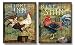 WallsThatSpeak 2 Retro Rooster Rustic Art Prints Country Kitchen Decor, 8 by 10-Inch, Green