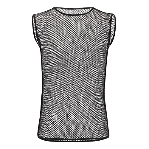 Camiseta sin Mangas de Rejilla para Hombre, Camiseta Ejercicio Ahuecada, Chaleco Rejilla sin Mangas Transparente, Camiseta Gimnasio Transpirable Culturismo Muscular Entrenamiento Lencería