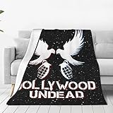 Hollywood Style Band Undead Throw Blanket Cooling Lightweight Soft Breathabl Blankets for Hot Sleepers-Wedding Gift Fits Car Bedroom Travel All Season Use 40'x30'