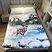 Dick Decke Weich Wärme Gemütlich Flanell-Fleece Sofadecke Deckeldecke Wolfsaugen Wölfe Adler Pinien Schnee 150 x 200 cm