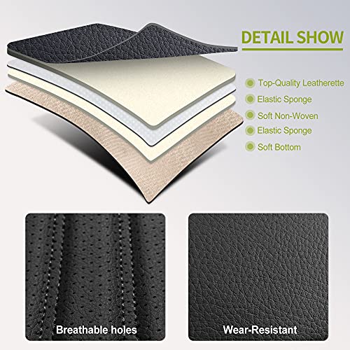 Aoog Leather Car Seat Covers, Leatherette Automotive Seat Covers For Cars Suv Pick-Up Truck, Non-Slip Vehicle Car Seat Covers Universal Fit Set For Auto Interior Accessories, Front Pair, Black #TOP6