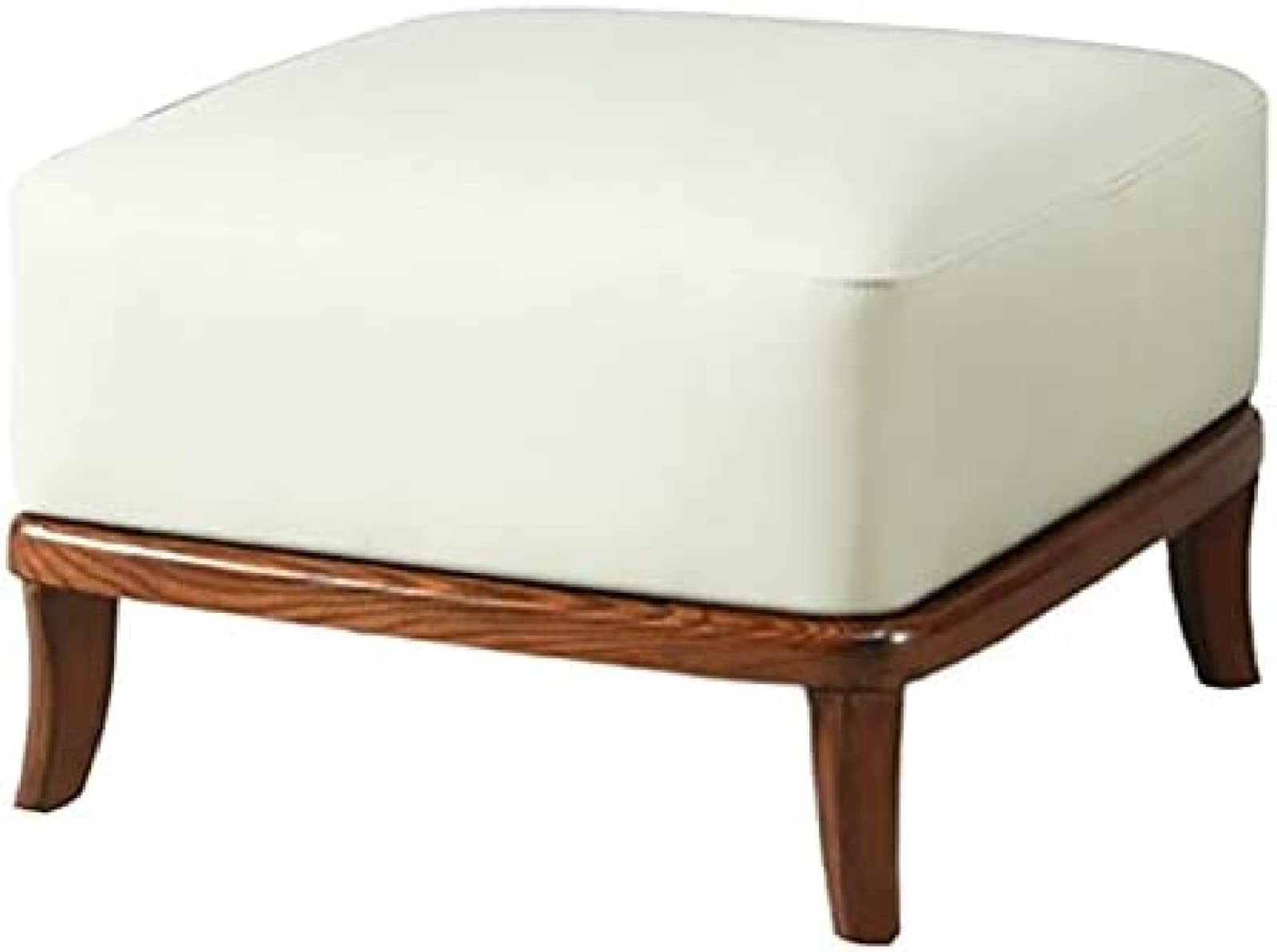 Repose-Pieds de qualité supérieure Cuir Ivoire Pouf Carré 50x50x32