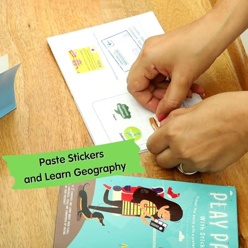 Image of CocoMoco Kids Return Gift Combo Pack for Kids Birthday - 5 Pieces of Play Passport Activity Kit with Flags, Monuments, Capitals, Languages STEM Educational Toy (Multiple) (Pack of 5)