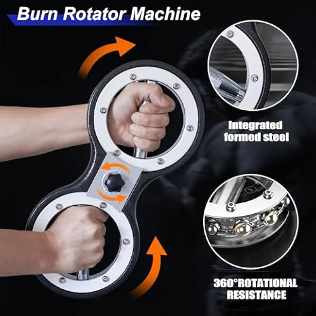 Rotator Machine Arm Workout with Wrist Gloves,12 Pounds Rotator Burn Machine for Men and Women,Arm Exercise Equipment with Adjustable Resistance,Grip Strengthener for Forearm Trainer