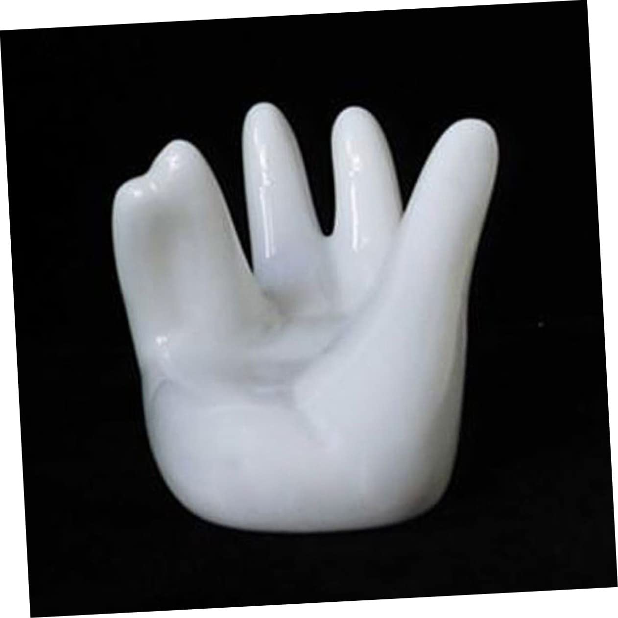 Supporto in Ceramica Bianco a Forma di Mano per Espositore Ocarina 6 Fori, Set 6 Pezzi per Esposizione Elegante e Conservazione Comoda in Ufficio