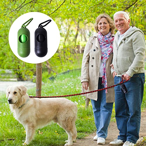 2 Stück Hundekotbeutelspender mit 3 Rollen Biologisch Abbaubare Hundekotbeutel Kotbeutelspender Beutelspender mit Leinenclip Zubehör für Hundeleinen für das Gehen mit dem Hund