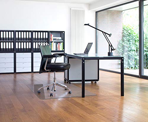 Crystal Clear 53x45" Hardwood Floor Chair Mat, 1/8" Thick, No Curling