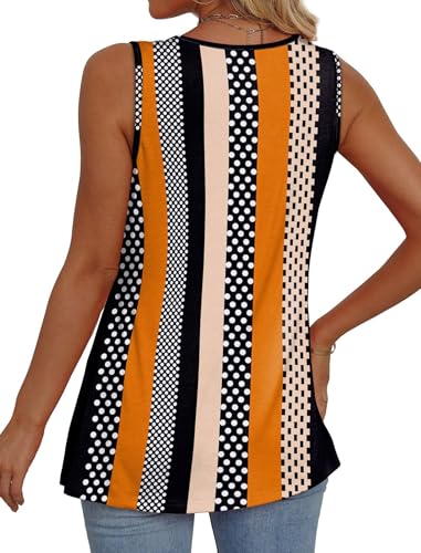 Image of OFEEFAN Womens Tank Tops 2025 Flowy Peplum Tops for Women Dressy Sleeveless V Neck Babydoll Tank Tops