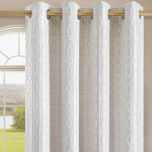 Drapexpert 96 Inch Jacquard Blackout Curtains