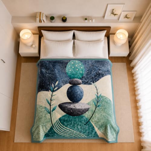 Image of Signature Exclusive Chanakya Supersoft Luxury Heavy Winter Double Ply Double Bed Mink Blanket - 4.5 kg | 100% Polyester | 2.10 m x 2.40 m | Royal Luxe Comfort for Extreme Cold (Rainbow Bloom)