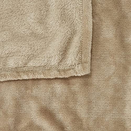 Image of VAS COLLECTIONS Premium Plush Double Blanket | 300 GSM Lightweight Cozy Soft for Bed, Sofa, Couch, Travel & Camping| 220x230 cm or 86x90 inches Beige