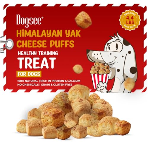 Dogsee CHEW Puffies | 100% Natural Himalayan Yak Chews | Ideal Training Treats | Gluten-Free and Grain-Free Nutrition for Dogs of All Ages and Breeds - 4.4 lb