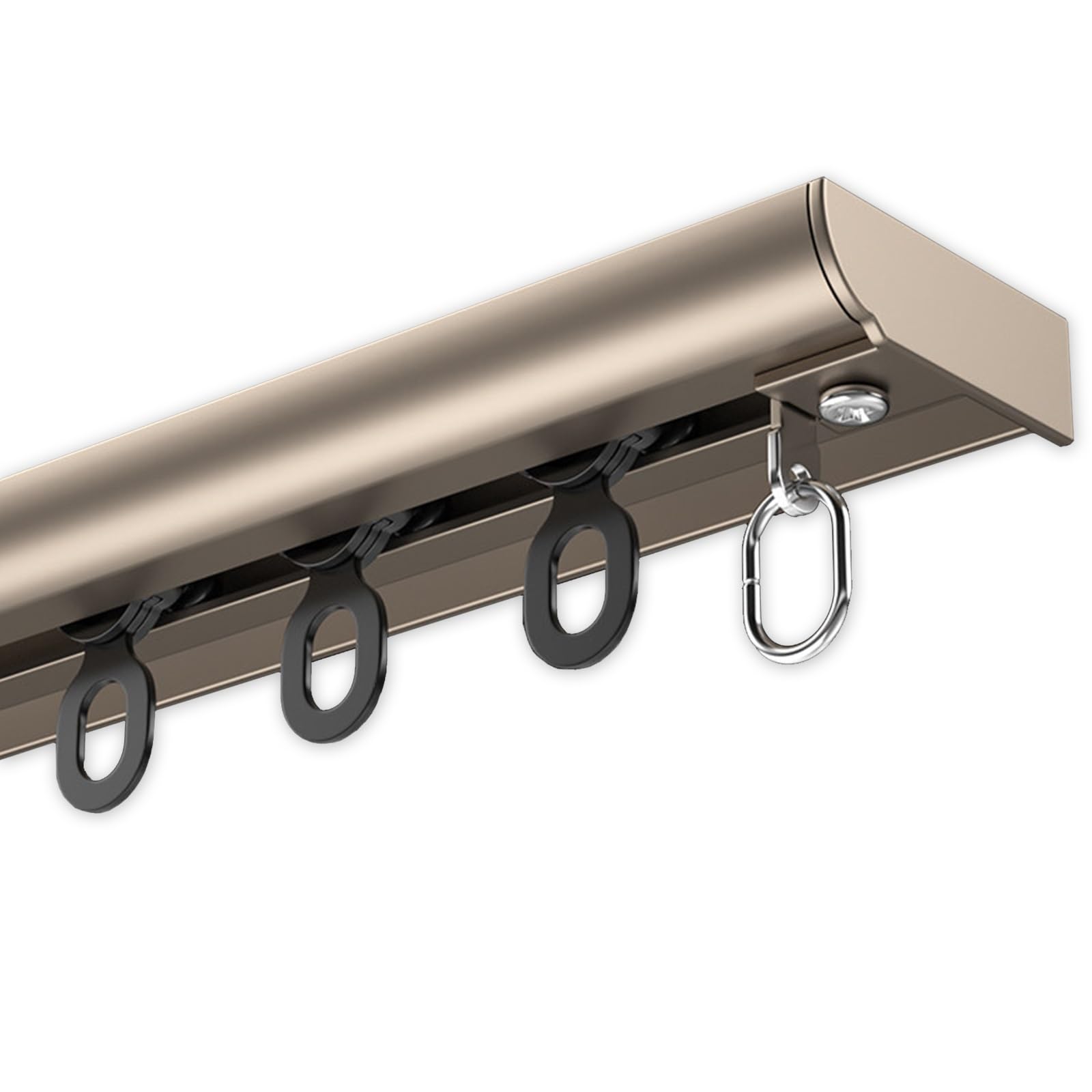 Ultr-thin Ceiling Curtain Track for Curtains, Drapes, Sliding Door Heavy Duty Curtain Tracks Rods System, Privacy Room Divider for Balcony/Bay Window/Hotel/Office(Champagne,420cm(13.8ft))