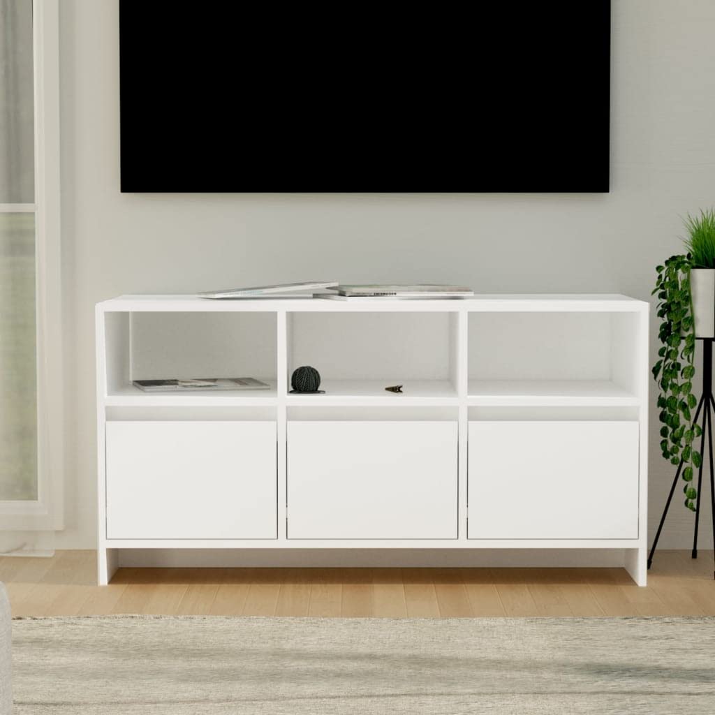 Console multimediale TV per sala giochi, camera da letto, mobile multimediale, console TV, bianco, 102 x 37,5 x 52,5 cm, materiale in legno, adatto per soggiorno, camera da letto