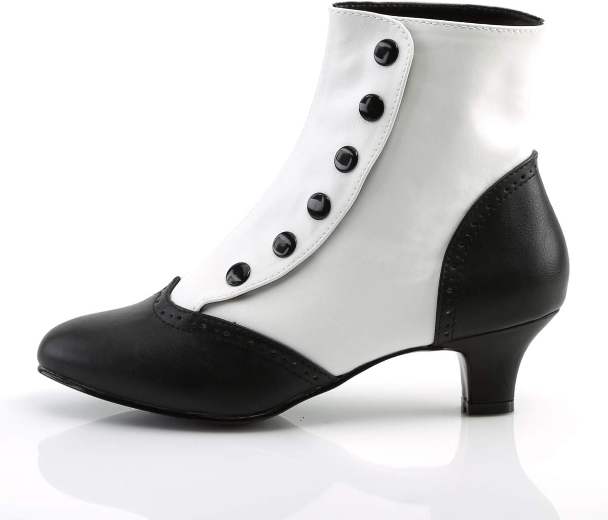 Pleaser Women's Flora-1023 Ankle Boot,White/Black,8 M US