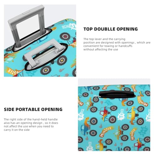 Travel Luggage Covers - Cartoon Monster Truck Elasticity Suitcase Covers Protector for Luggage 18-32 Inch4