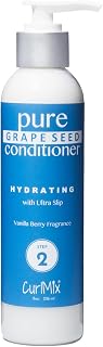 CurlMix Organic Grape Seed Conditioner, 8oz - Vanilla Berry Fragrance, Softens & Defines Kinky, Coily, 4C & Natural Hair, Paraben Free Sulfate Free, Handmade Conditioner for Natural Hair
