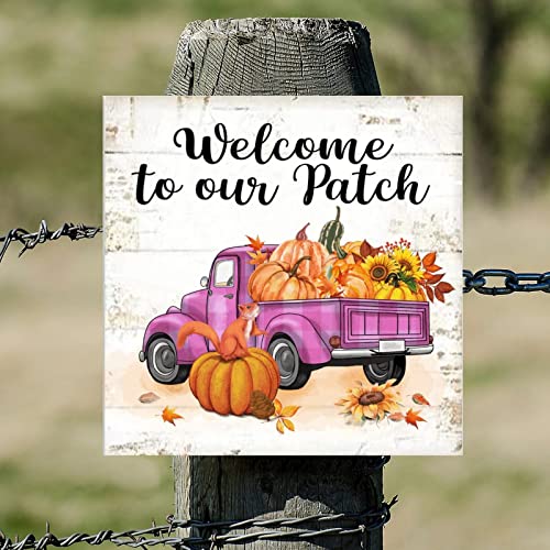 Panneau en bois Welcome to Our Patch déco citrouille gnom - 5
