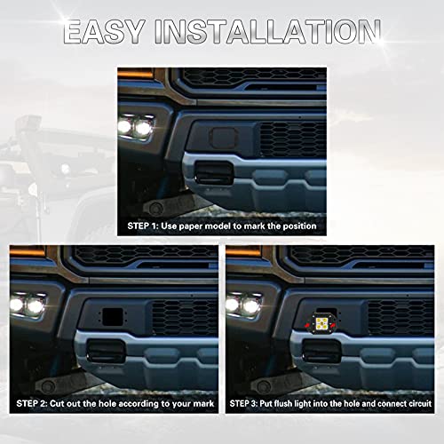Jiepeng Flush Mount Led Pods, 2Pcs 5'' 100W Cree Led Driving Lights Led Work Light Spot Beam Flush Mount Led Lights Super Bright Off Road Lights For Truck Atv Utv Boat 4X4 Grill Mount #TOP4