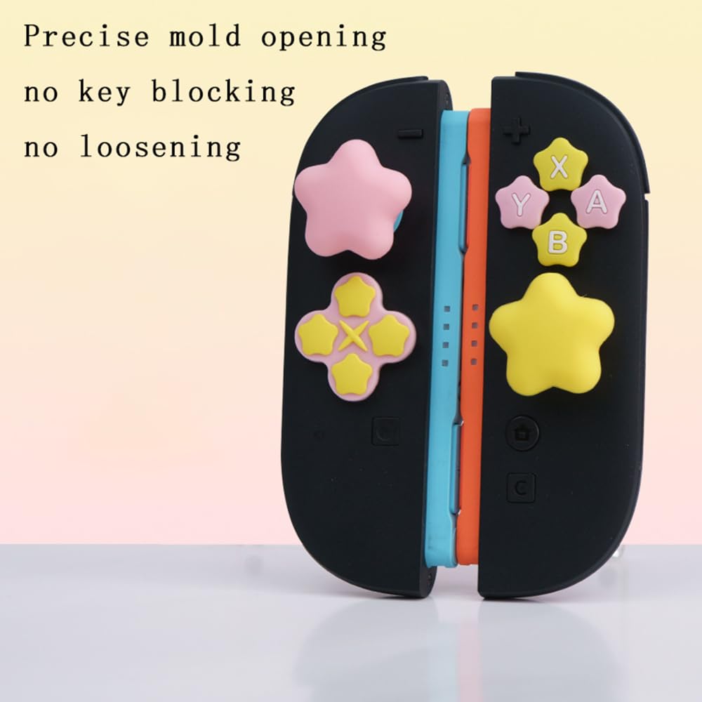 Adesivi in silicone per pulsanti Nintendo Switch 2, tappi joystick NS2, tappi per pulsanti D-Pad, accessori stile stella