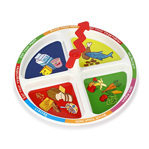 KidsFunwares 4-Square Meal Plate - Promotes Healthy Eating Habits - Teaches Portion Control