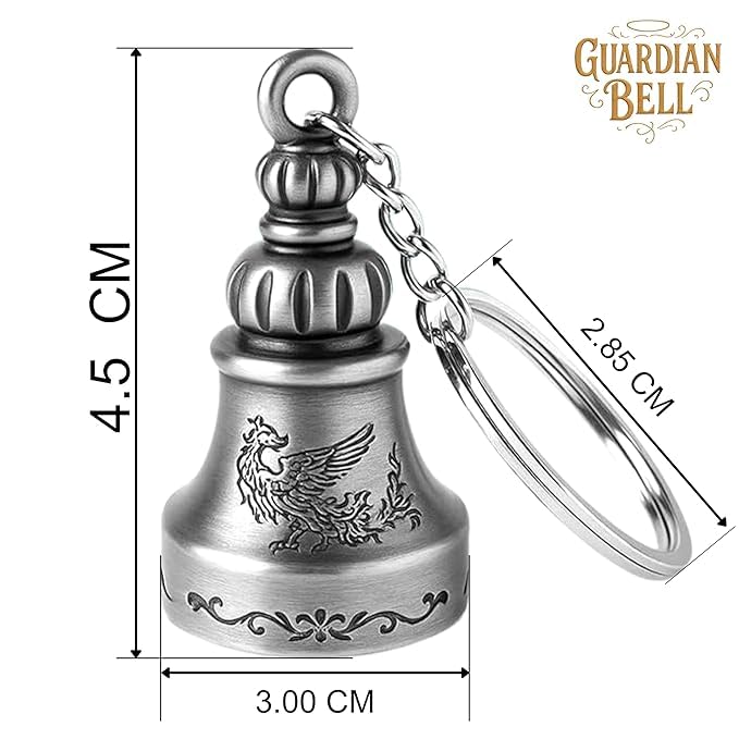 Image of OTTAVO Guardian Bell Keychain, Oxidized Copper, Tibetan Style, 5 cm Height, Good Luck Charm