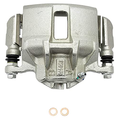 Image of TRQ Front Brake Caliper Set Zinc Coated Brackets Hardware Compatible with 2003-2007 Honda Accord
