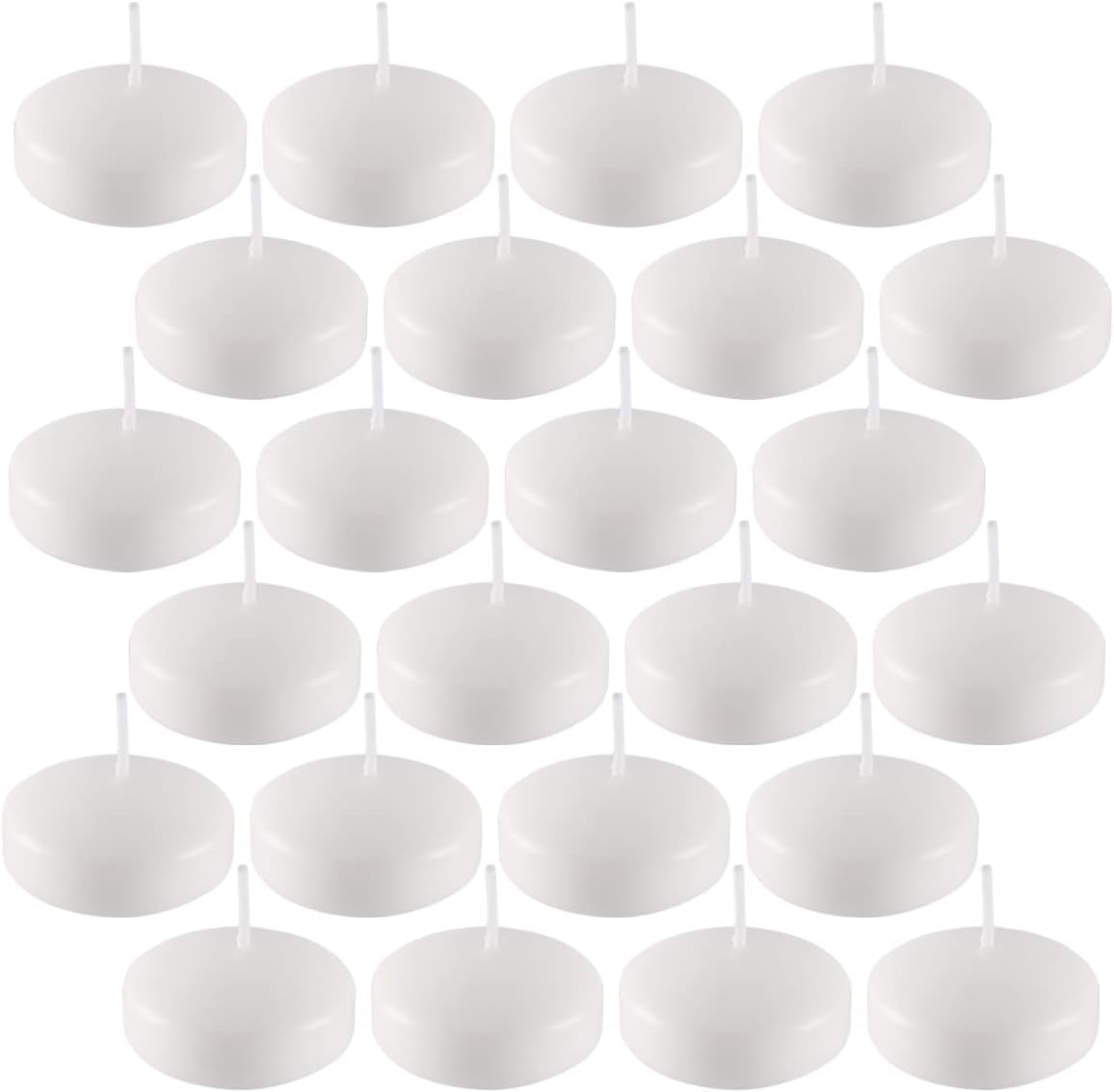 MGE - 24 Velas Flotantes para Agua - Velas Flotantes Decorativas - Tealight para Agua - Velas Flotantes para Centro de Mesa, Bodas, Piscina - 4 Horas de Duración - Hecha en España - Blanco