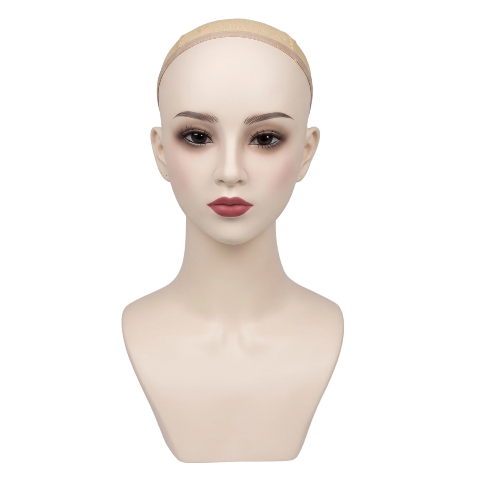 Cabeza de Maniquí Cabeza Maniquí Busto Expositor Modelo de Exhibición con Base Estable y Acabado Profesional para Soportar Pelucas y Accesorios con