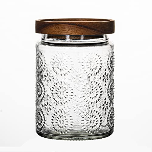 Holajia Glass Jar With Lid – 24 Oz Glass Storage Containers – Premium Jars With Airtight Lids For Coffee, Rice, Sugar – Decorative Cookie Jars For Kitchen Counter, Pantry(Fireworks) #TOP1