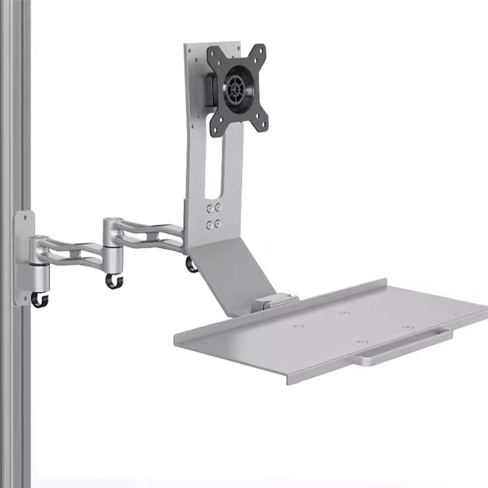 FTVOGUE Uchwyt na klawiaturę do Wyświetlacza, Regulowany Uchwyt do Ekranu ze Stopu Aluminium z półką na klawiaturę, Ergonomiczna Konstrukcja do Użytku w Domowym Biurze