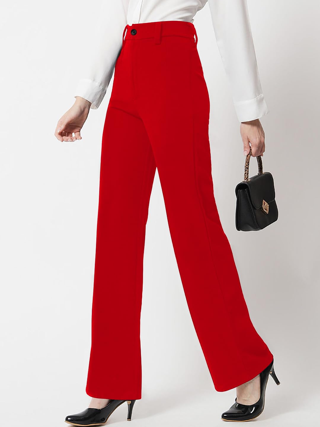 Toochki Pantaloni da donna a vita alta, stile coreano, pantaloni formali, eleganti abbigliamento da lavoro per ufficio
