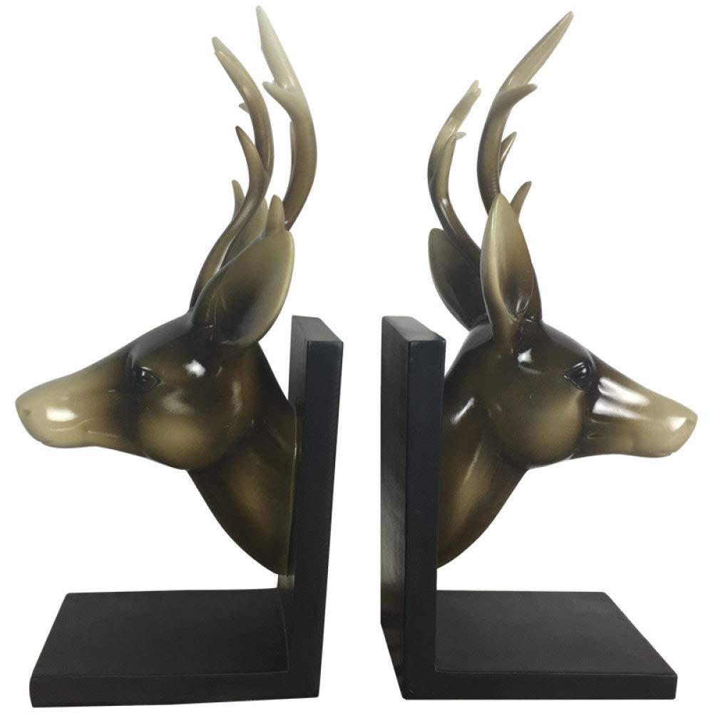 Serre-livres tête de cerf en résine de qualité supérieure pour collection d'art