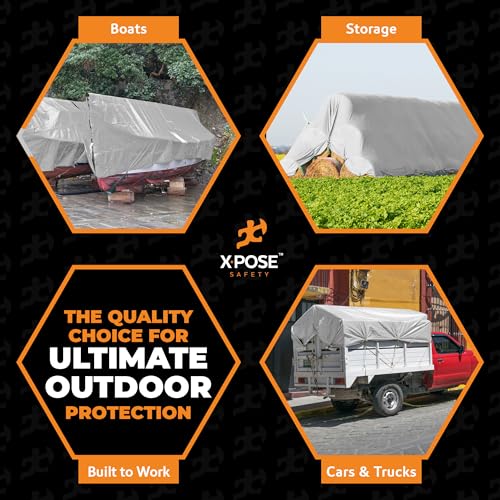 image for 16' x 20' Super Heavy Duty 16 Mil Silver/Brown Poly Tarp Cover - Thick
