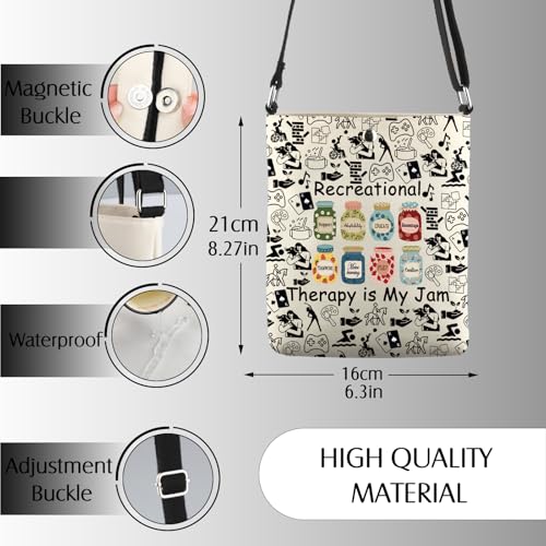 Recreation Therapist Gift Recreational Therapy is My Jam Crossbody Bag Therapist Appreciation Gift2