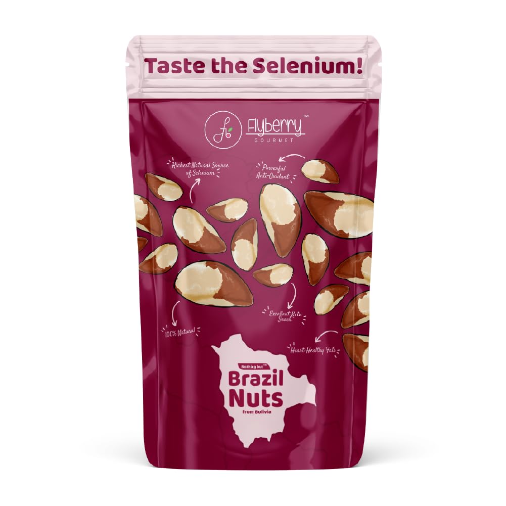 Flyberry Gourmet Premium Jumbo Brazil Nuts, 500g | 100% Natural | Imported from Bolivia | Rich in Selenium & Iron | Best for Cholesterol