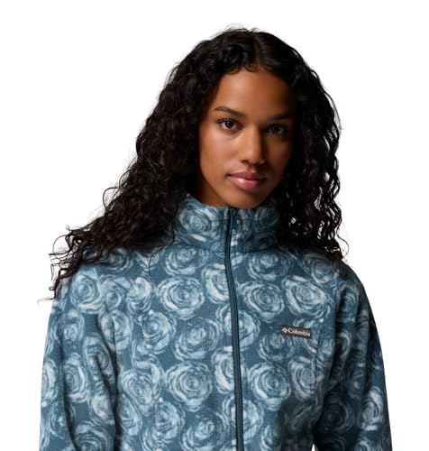 Columbia Womens Benton Springs Printed Full Zip, Everblue Rose City, Small - image 3