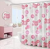 mumbi Duschvorhang Vorhang Dusche Duschvorhänge 180x200 Badewannenvorhang Ersatzvorhang Rosa Blumen