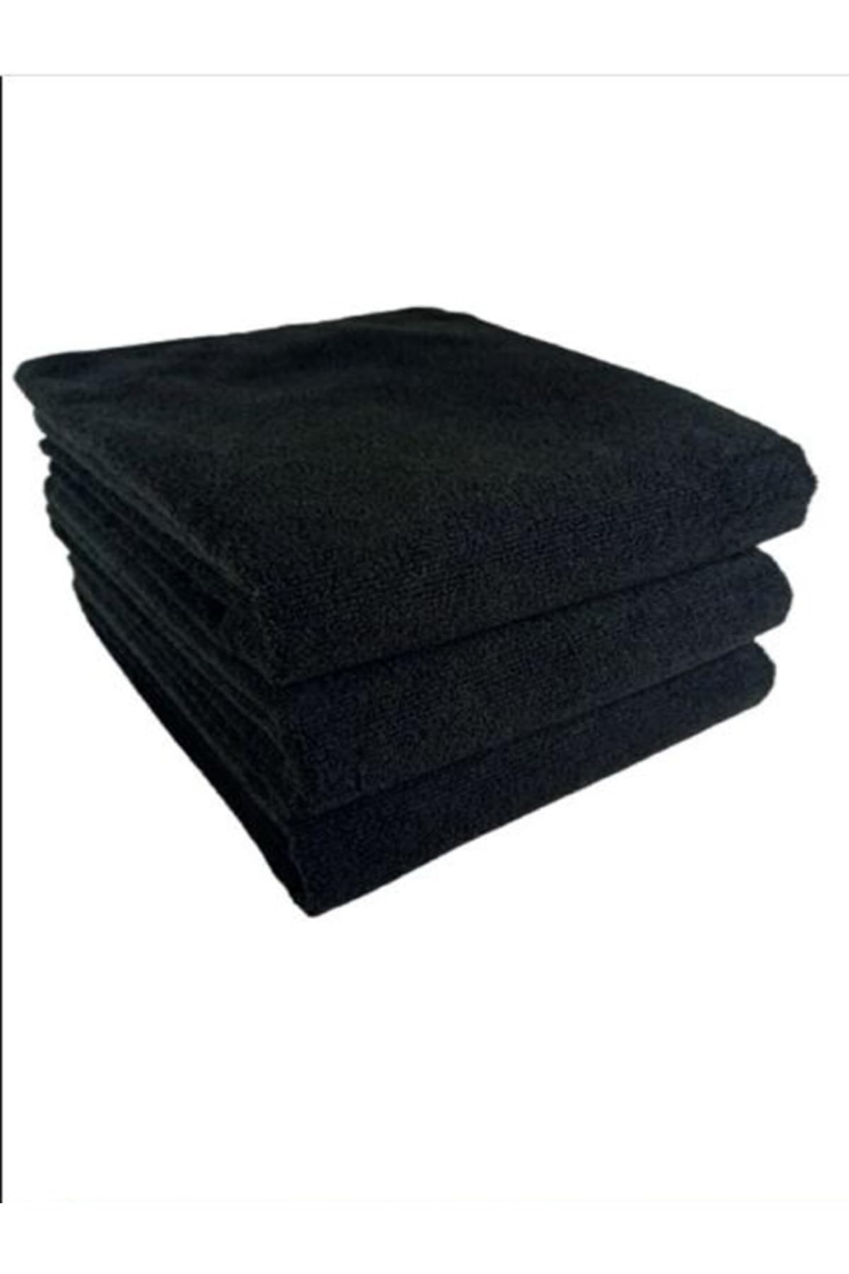 GOLDRİSE, 12 Adet Outlet Siyah Mikrofiber Kuaför Havlusu Saç Boyası Tutmayan, 50 x 90 CM, Siyah, 101050
