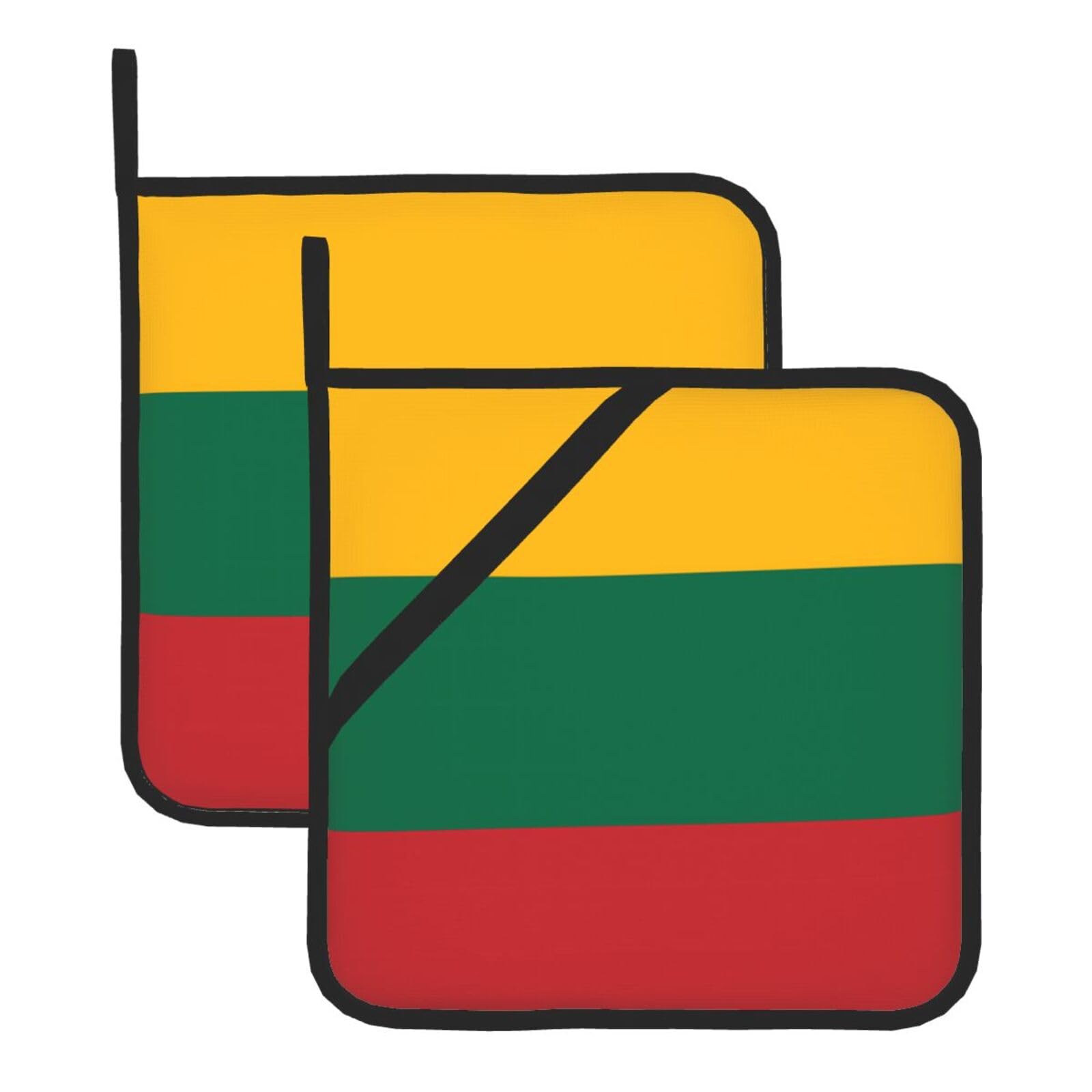 Flag of Lithuania Square Heat Resistant Trivet Set Thick and Durable for Baking Barbecue Cookware Oven