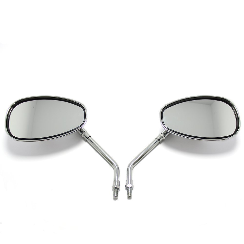 EDTara Universal Motorcycle Convex Rear View Side Mirror with 2 Handle Bar Mount Clamp for Cruiser Streetcar 2Pcs-image-5